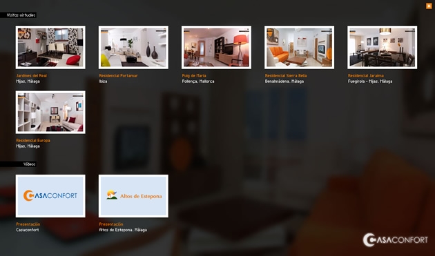Portada de la sección de visitas virtuales de la web de Casaconfort
