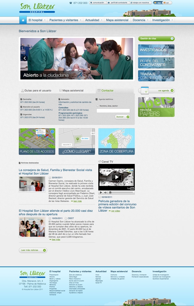 Portada de la web del Hospital Son Llàtzer